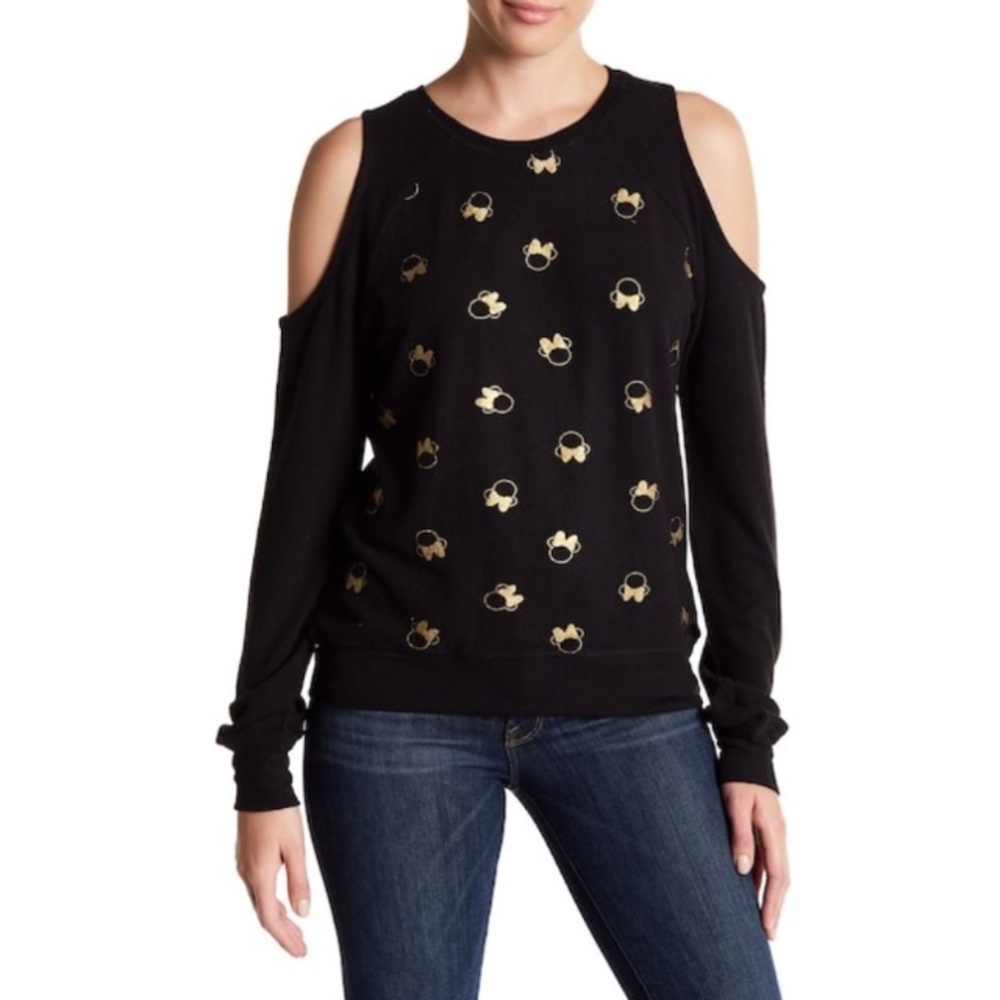 David Lerner Minnie Mouse Cold Shoulder Sweater